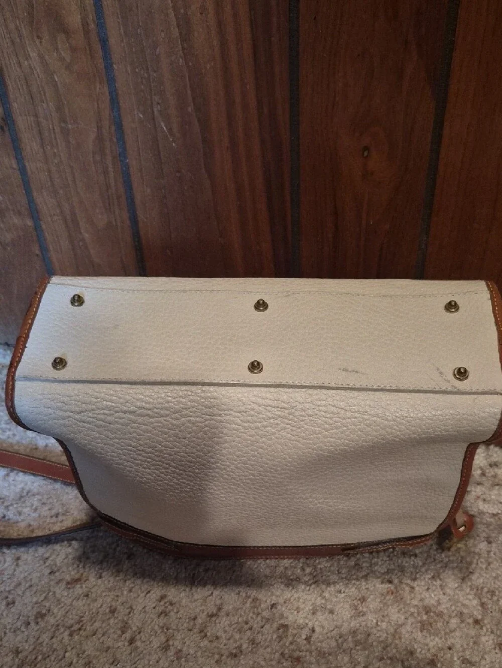 DOONEY & BOURKE Classic Two-Tone Leather Tote Bag - Cream & Brown